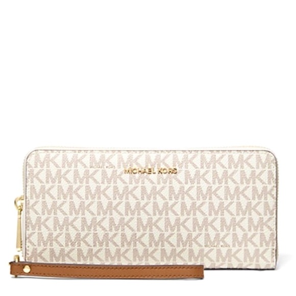 LARGE WALLET Michael Kors Wallet Wristlet logo clutch continental monogram bag - Picture 1 of 17